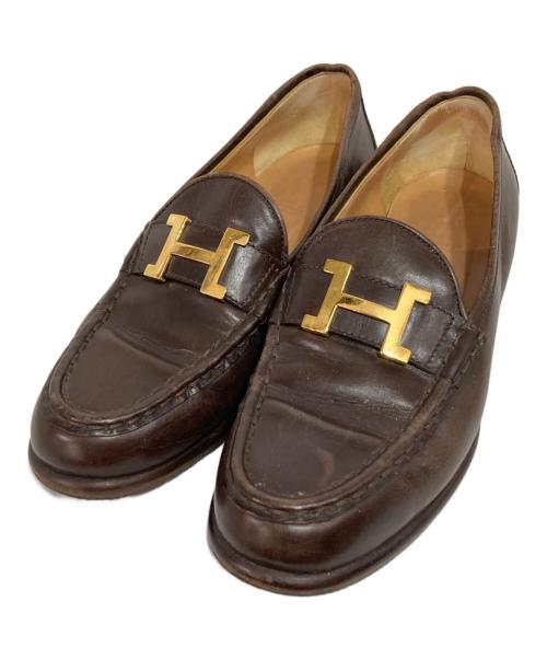 HERMES（エルメス）HERMES (エルメス) コンスタンスローファー ブラウン サイズ:36 1/2の古着・服飾アイテム