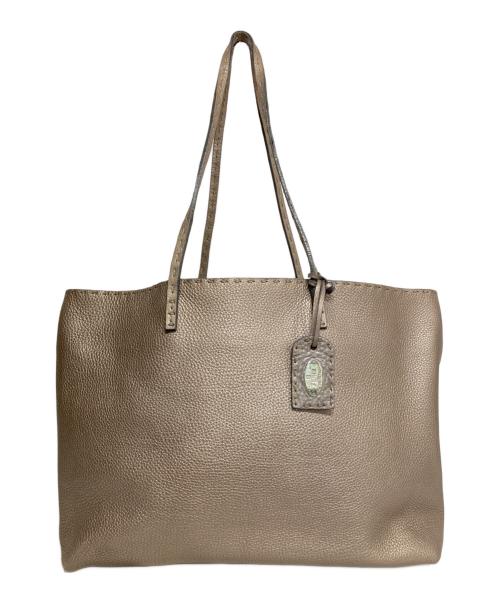 FENDI（フェンディ）FENDI (フェンディ) セレリア ステッチ トートバッグ ブラウンの古着・服飾アイテム