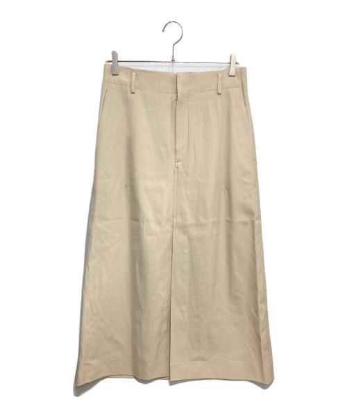 BLAMINK（ブラミンク）BLAMINK (ブラミンク) ウールコットン ロングトラペーズスカート ベージュ サイズ:38の古着・服飾アイテム