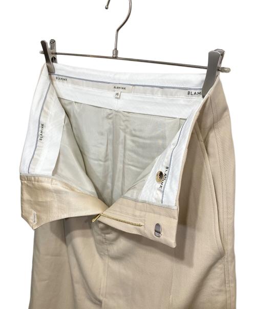 BLAMINK（ブラミンク）BLAMINK (ブラミンク) ウールコットン ロングトラペーズスカート ベージュ サイズ:38の古着・服飾アイテム