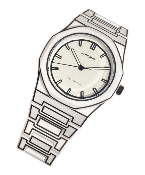 D1 MILANO（ディーワン ミラノ）D1 MILANO (ディーワン ミラノ) POLYCARBON/ポリカーボン ホワイトスケッチウォッチ ホワイトの古着・服飾アイテム