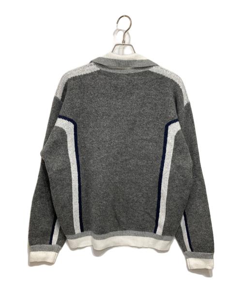 ATMOS（アトモス）atmos (アトモス) Knit Soccer Polo Shirt GRAY/ニット サッカー ポロシャツ グレー サイズ:XLの古着・服飾アイテム