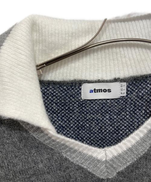 ATMOS（アトモス）atmos (アトモス) Knit Soccer Polo Shirt GRAY/ニット サッカー ポロシャツ グレー サイズ:XLの古着・服飾アイテム