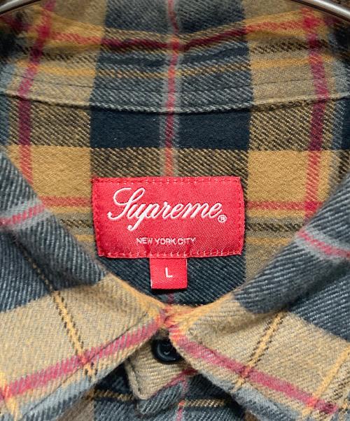 SUPREME（シュプリーム）Supreme (シュプリーム) 22AW Plaid Flannel Shirt /クラシックロゴチェックネルシャツ ブラウン サイズ:Lの古着・服飾アイテム