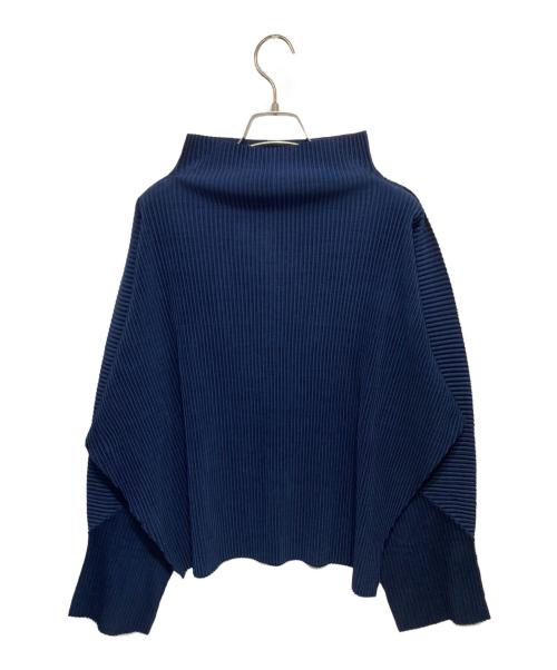 me ISSEY MIYAKE（ミーイッセイ ミヤケ）me ISSEY MIYAKE (ミーイッセイ ミヤケ) ハイネックプリーツカットソー ネイビー サイズ:-の古着・服飾アイテム