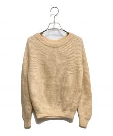 BATONER（バトナ―）の古着「Super Kid Mohair Signature Crew Neck」｜ベージュ