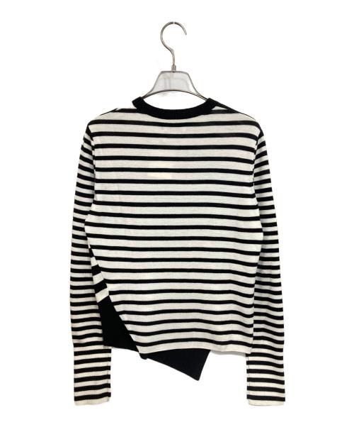 UNITED ARROWS（ユナイテッドアローズ）UNITED ARROWS (ユナイテッドアローズ) イレギュラーボーダーニット ブラック×ホワイト サイズ:-の古着・服飾アイテム