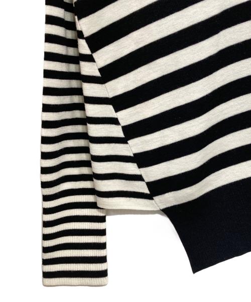 UNITED ARROWS（ユナイテッドアローズ）UNITED ARROWS (ユナイテッドアローズ) イレギュラーボーダーニット ブラック×ホワイト サイズ:-の古着・服飾アイテム