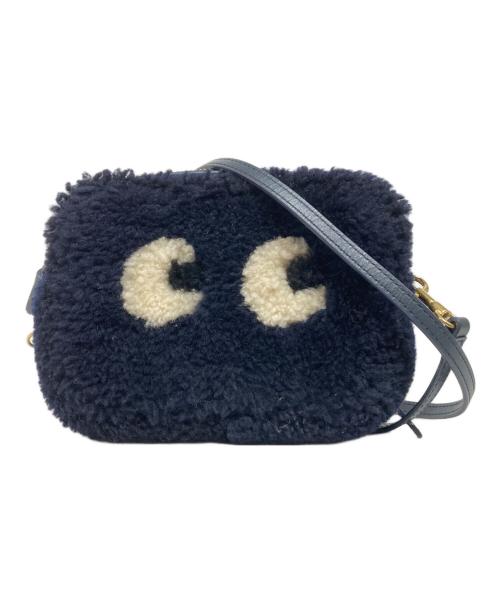ANYA HINDMARCH（アニヤ・ハインドマーチ）ANYA HINDMARCH (アニヤ・ハインドマーチ) CROSS BODY EYES アイボリー×ネイビーの古着・服飾アイテム