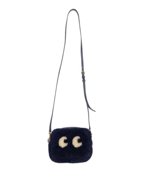 ANYA HINDMARCH（アニヤ・ハインドマーチ）ANYA HINDMARCH (アニヤ・ハインドマーチ) CROSS BODY EYES アイボリー×ネイビーの古着・服飾アイテム