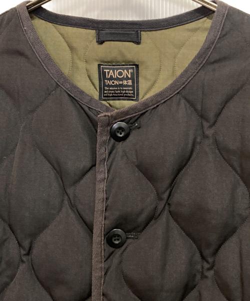 TAION（タイオン）TAION (タイオン) ミリタリー クルーネック ダウンコート ブラック サイズ:Mの古着・服飾アイテム