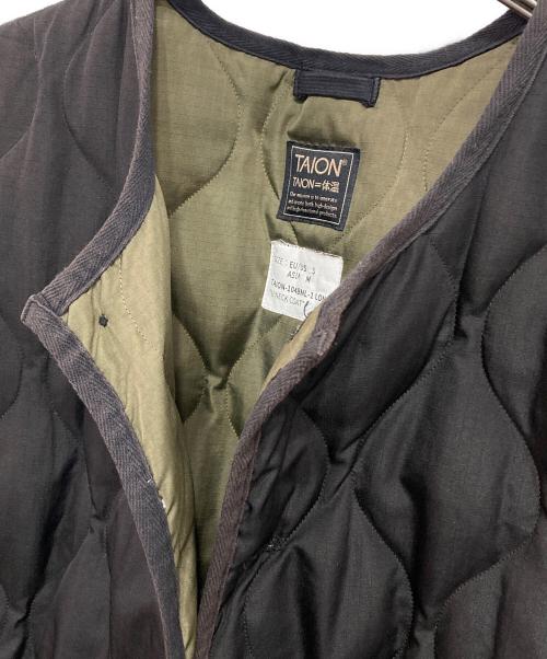 TAION（タイオン）TAION (タイオン) ミリタリー クルーネック ダウンコート ブラック サイズ:Mの古着・服飾アイテム