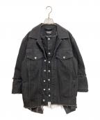 DIESELディーゼル）の古着「フリルデザインデニムジャケット」｜ブラック