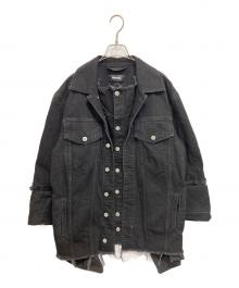 DIESEL（ディーゼル）の古着「フリルデザインデニムジャケット」｜ブラック
