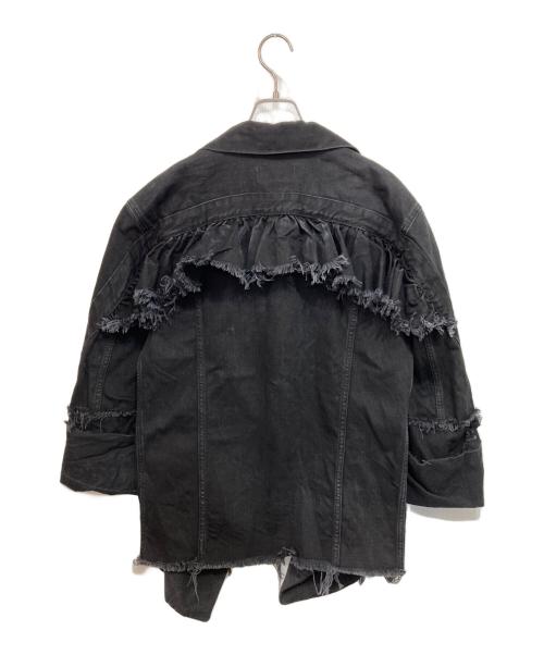 DIESEL（ディーゼル）DIESEL (ディーゼル) フリルデザインデニムジャケット ブラック サイズ:XSの古着・服飾アイテム