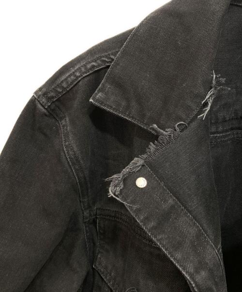 DIESEL（ディーゼル）DIESEL (ディーゼル) フリルデザインデニムジャケット ブラック サイズ:XSの古着・服飾アイテム