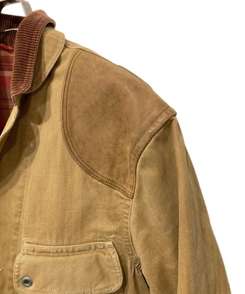 POLO RALPH LAUREN（ポロ・ラルフローレン）POLO RALPH LAUREN (ポロ・ラルフローレン) レザー切替ハンティングジャケット ベージュ サイズ:38の古着・服飾アイテム