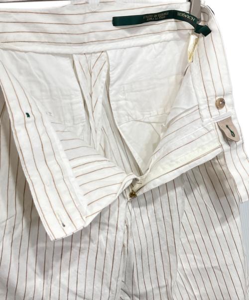 BERWICH（ベルウィッチ）BERWICH (ベルウィッチ) MORELLO-1Pリネンスラックス ベージュ×ホワイト サイズ:44の古着・服飾アイテム