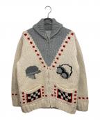UNUSEDアンユーズド）の古着「cowichan sweater」｜レッド×アイボリー