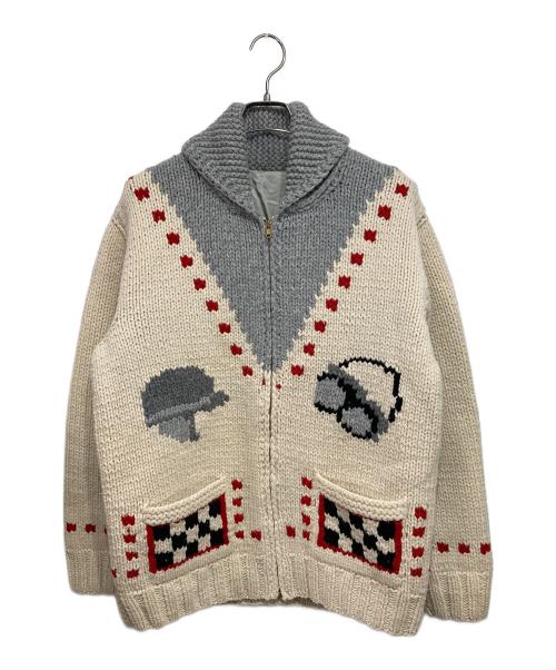 UNUSED（アンユーズド）UNUSED (アンユーズド) cowichan sweater レッド×アイボリー サイズ:2の古着・服飾アイテム