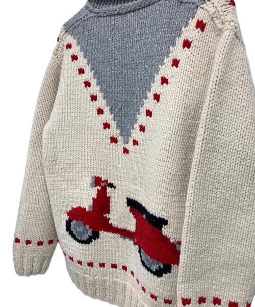 UNUSED（アンユーズド）UNUSED (アンユーズド) cowichan sweater レッド×アイボリー サイズ:2の古着・服飾アイテム