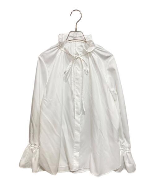 UNITED ARROWS（ユナイテッドアローズ）UNITED ARROWS (ユナイテッドアローズ) フリルカラー フレアスリーブ ブラウス ホワイト サイズ:-の古着・服飾アイテム