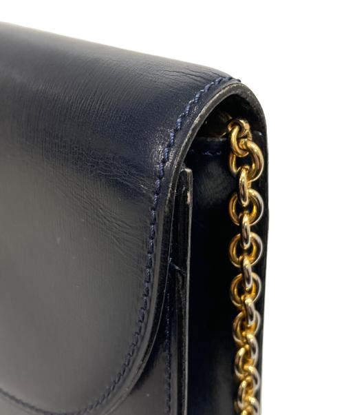 CELINE（セリーヌ）CELINE (セリーヌ) オールドスターボールショルダーバッグ ゴールド×ネイビーの古着・服飾アイテム