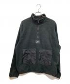 NIKEナイキ）の古着「Suede Half Zipper Stand Collar Jacket」｜ブラック