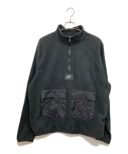 NIKE（ナイキ）NIKE (ナイキ) Suede Half Zipper Stand Collar Jacket ブラック サイズ:Lの古着・服飾アイテム
