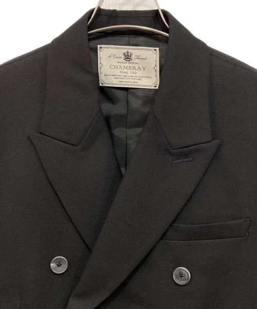 MAISON SPECIAL（メゾンスペシャル）MAISON SPECIAL (メゾンスペシャル) 4 Colors Chambray Washable Wool Prime-Over Peaked Lapel Double Breasted Jacket ブラック サイズ:1の古着・服飾アイテム