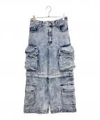 MAISON SPECIALメゾンスペシャル）の古着「Big Pocket 2WAY Buggy Denim Cargo Pants」｜インディゴ