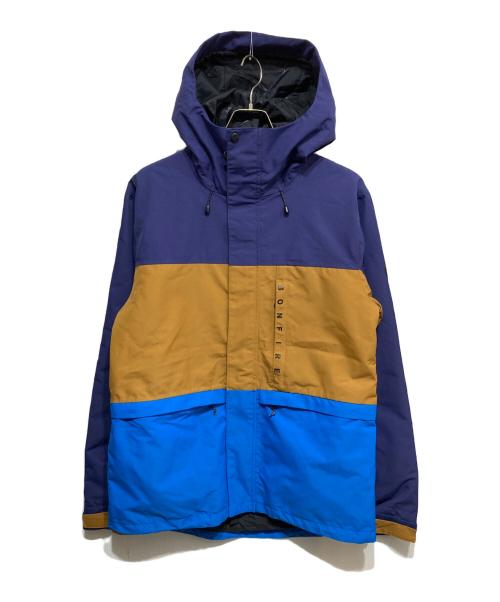 Bonfire Snowboarding（ボンファイア）Bonfire Snowboarding (ボンファイア) VECTOR SHELL ジャケット ベージュ×ブルー サイズ:Mの古着・服飾アイテム