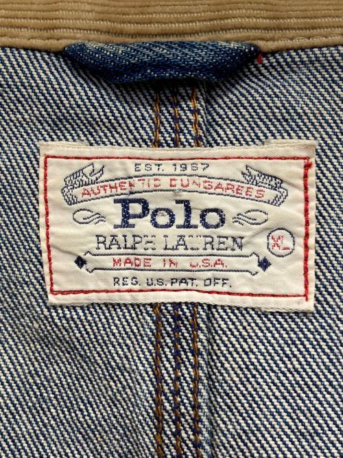 POLO RALPH LAUREN（ポロ・ラルフローレン）POLO RALPH LAUREN (ポロ・ラルフローレン) デニムジャケット ベージュ×インディゴ サイズ:XLの古着・服飾アイテム