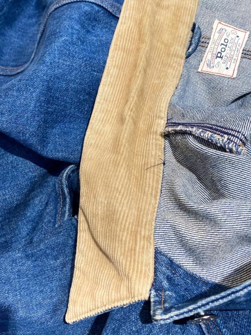 POLO RALPH LAUREN（ポロ・ラルフローレン）POLO RALPH LAUREN (ポロ・ラルフローレン) デニムジャケット ベージュ×インディゴ サイズ:XLの古着・服飾アイテム