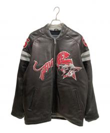 AVIREX（アヴィレックス）の古着「レザー刺繍スタジャン」｜レッド×ブラック