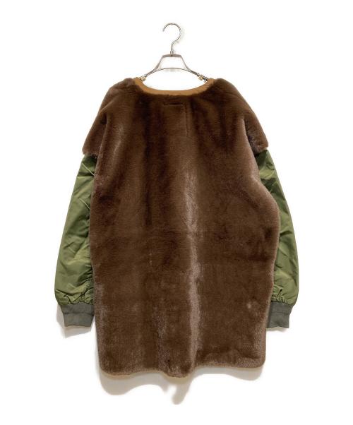 etsinta（エシンタ）etsinta (エシンタ) ファー切替ジャケット ブラウン×オリーブ サイズ:ONEの古着・服飾アイテム