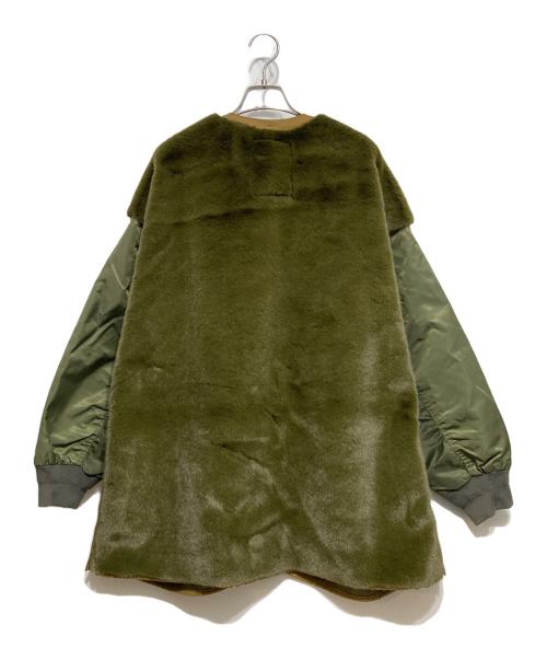etsinta（エシンタ）etsinta (エシンタ) ファー切替ジャケット ベージュ×オリーブ サイズ:ONEの古着・服飾アイテム