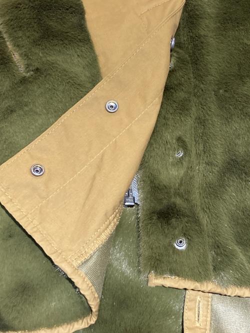 etsinta（エシンタ）etsinta (エシンタ) ファー切替ジャケット ベージュ×オリーブ サイズ:ONEの古着・服飾アイテム