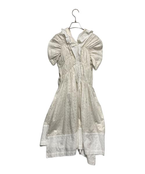 tricot COMME des GARCONS（トリココムデギャルソン）tricot COMME des GARCONS (トリココムデギャルソン) 花柄フリルワンピース　TA-O009　AD2017 ホワイト サイズ:Sの古着・服飾アイテム