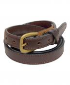 TORY LEATHERトリーレザー）の古着「レザーナローベルト」｜ベージュ