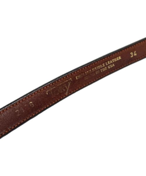 TORY LEATHER（トリーレザー）TORY LEATHER (トリーレザー) レザーナローベルト ベージュの古着・服飾アイテム