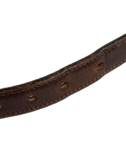 TORY LEATHER（トリーレザー）TORY LEATHER (トリーレザー) レザーナローベルト ベージュの古着・服飾アイテム