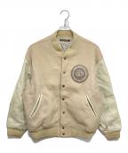 MEN'S BIGIメンズビギ）の古着「袖レザー切替スタジャン」｜ベージュ