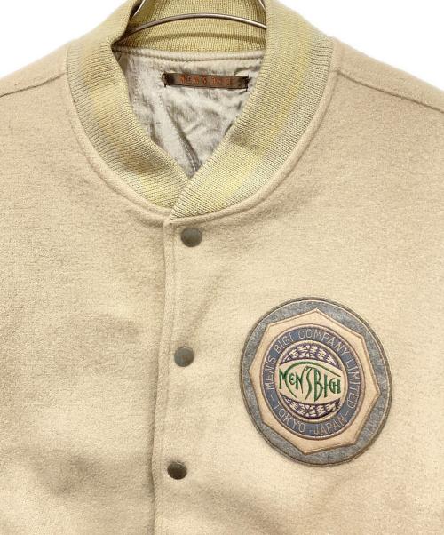 MEN'S BIGI（メンズビギ）MEN'S BIGI (メンズビギ) 袖レザー切替スタジャン ベージュ サイズ:Mの古着・服飾アイテム