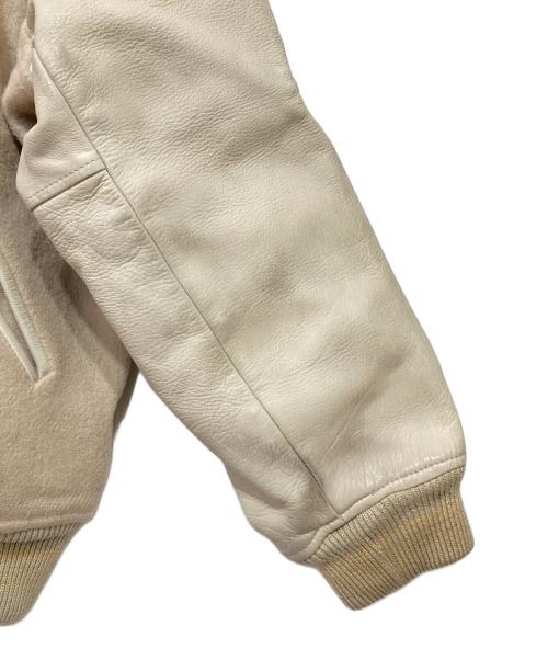 MEN'S BIGI（メンズビギ）MEN'S BIGI (メンズビギ) 袖レザー切替スタジャン ベージュ サイズ:Mの古着・服飾アイテム