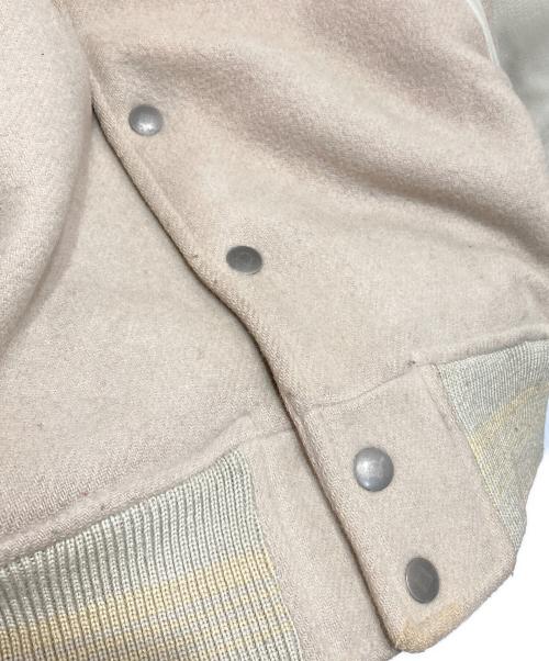 MEN'S BIGI（メンズビギ）MEN'S BIGI (メンズビギ) 袖レザー切替スタジャン ベージュ サイズ:Mの古着・服飾アイテム