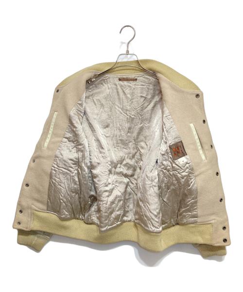 MEN'S BIGI（メンズビギ）MEN'S BIGI (メンズビギ) 袖レザー切替スタジャン ベージュ サイズ:Mの古着・服飾アイテム