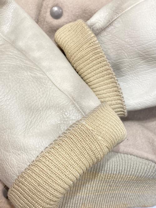 MEN'S BIGI（メンズビギ）MEN'S BIGI (メンズビギ) 袖レザー切替スタジャン ベージュ サイズ:Mの古着・服飾アイテム