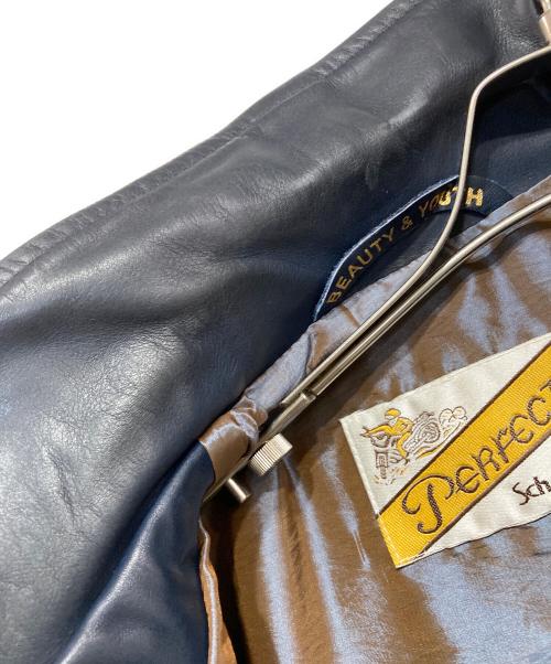 Schott（ショット）Schott (ショット) BEAUTY&YOUTH (ビューティーアンドユース) 別注シングルライダースジャケット ネイビー サイズ:38の古着・服飾アイテム