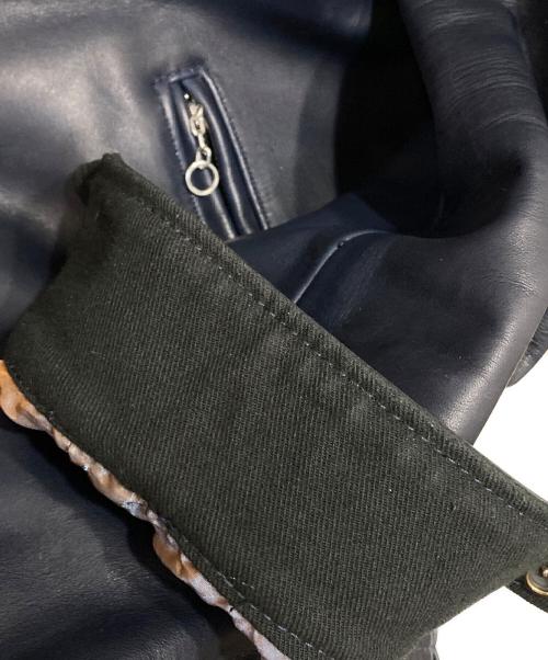 Schott（ショット）Schott (ショット) BEAUTY&YOUTH (ビューティーアンドユース) 別注シングルライダースジャケット ネイビー サイズ:38の古着・服飾アイテム